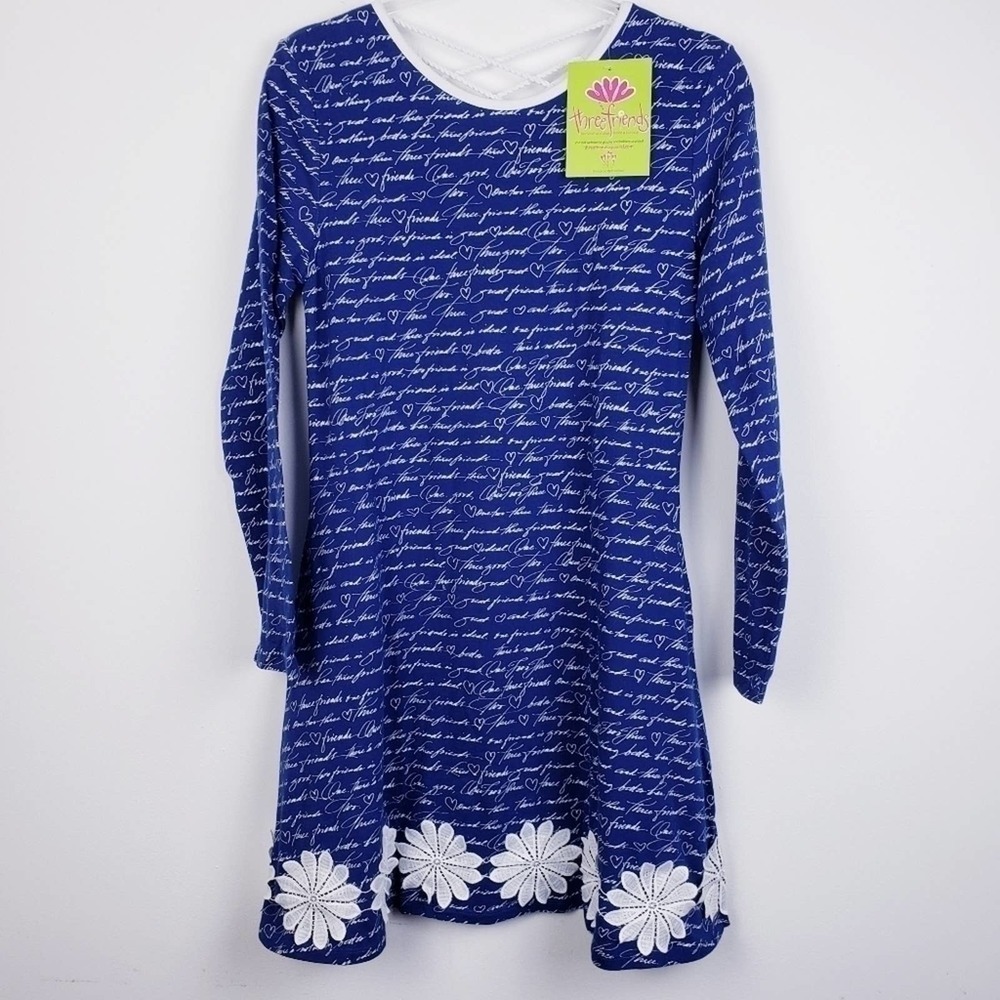 Three Friends New‎ with tags Blue and White Print Daisey Dress Size 16 - Picture 7 of 7